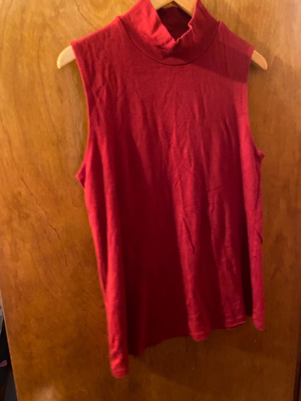 Croft & Barrow Red Sleeveless Mock Neck Tank Top Size XL